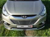 Защита передняя "кенгурин" для Hyundai iX 35, нижняя 50,8/50,8 мм, полированная нерж. сталь (2010-2015), изображение 2