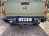 Задний силовой бампер серии AQM для Mercedes-Benz X-Class сталь 3 мм (цвет черный, с светодиодными фонарями), изображение 5