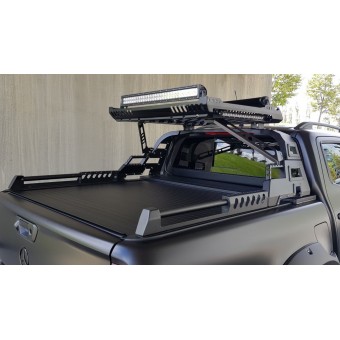 Защитная дуга с багажником для Mercedes-Benz X-Class, сталь 3 мм  (цвет черный, макс. нагрузка 50 кг, оптика в комплект не входит)