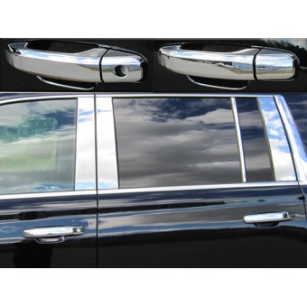 Хромированные накладки на дверные ручки Cadillac Escalade (ABS,Сhrome,CVR-NO PK(N) ) из 8 частей