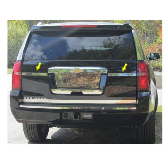 Хромированные накладка для Chevrolet Tahoe на крышку багажника (полир. нерж. сталь, из 2-х частей)