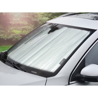 Солнцезащитный экран на лобовое стекло Toyota Highlander, цвет серебристый/черный (2014-2019 г.)