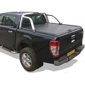 Крышка Mountain Top для Ford Ranger T6 "TOP ROLL", цвет черный c защитной дугой