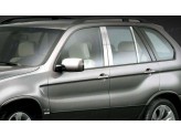 Хромированные накладки для BMW X5 на дверные стойки, полированная нержавеющая сталь из 6 ч., изображение 2