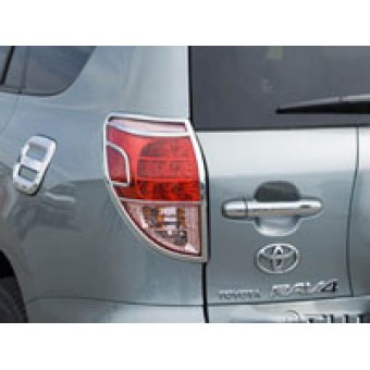 Хромированные накладки на задние фонари Toyota RAV4 (ABS пластик)