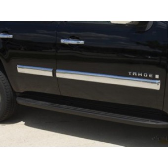 Хромированные накладки Chevrolet Tahoe на двери (пластик ABS, не хватает 1-ой накладки на переднею дверь)