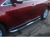 Подножки для Mazda CX 7 трубообразные 76 мм с пластиковой площадкой