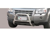 Передняя защита Land Rover Freelander II &quot;Medium Bar Mark Inox &quot;с логотипом полир. нерж. сталь 63 мм
