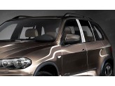 Хромированные накладки на дверные стойки BMW X5 (6 ч., полир. нерж. сталь), изображение 2