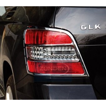Хромированные накладки на задние фонари Mercedes-Benz GLK (ABS пластик)
