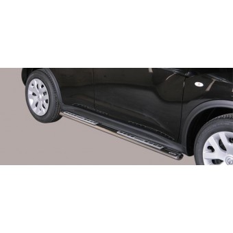 Подножки для Nissan JUKE овальные с площадками, модель" Protezioni Laterali Design"