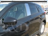 Хромированные накладки на дверные стойки Mazda CX 5 (6 ч., полир. нерж. сталь), изображение 2