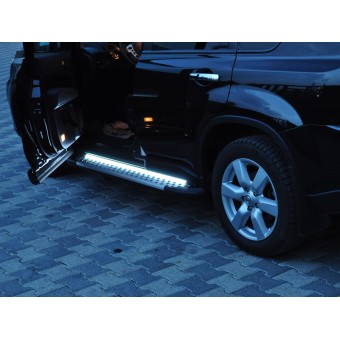 Пороги для Toyota RAV4, модель "FIN" с подсветкой (180 см)