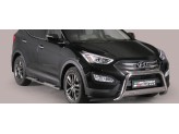 Передняя защита-кенгурин для Hyundai Santa-Fe &quot;Medium Bar Mark Inox&quot; с логотипом полир. нерж. сталь