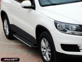 Пороги для Volkswagen Tiguan, модель "Olimpos-Black" (173 см) 2007-2016 г., изображение 5