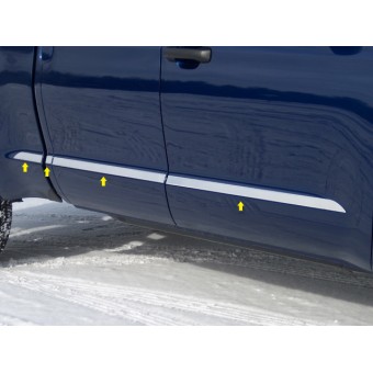 Хромированные накладки Toyota TUNDRA на двери Double Cab Standard Bed (6.5)-1 1/2 Wide,полир. нерж. сталь из 6-ти частей