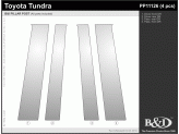 Хромированные накладки на дверные стойки Toyota TUNDRA (4 ч., полир. нерж. сталь, fits crew max and double cab), изображение 2