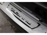 Хромированная накладка для Subaru Forester на задний бампер с логотипом "SUBARU", изображение 4