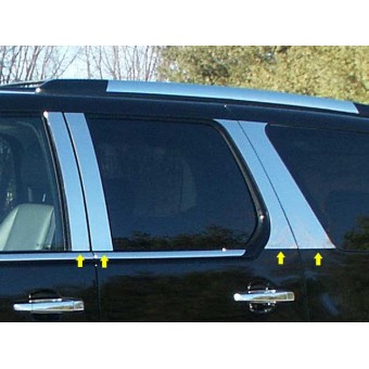 Хромированные накладки на дверные стойки Cadillac Escalade (8 ч., полир. нерж. сталь, Does Not Fit ESV or EXT)