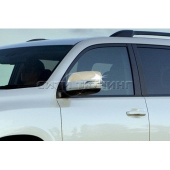 Хромированные накладки на зеркала Toyota Landcruiser Prado 150 (нерж. сталь, до повторителя)